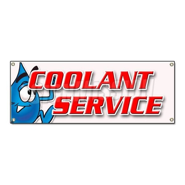COOLANT SERVICE BANNER SIGN car mechanic auto shop service maintenance